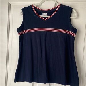Take Nine Vintage Navy Sleeveless Tank Top with Striped Maternity - medium